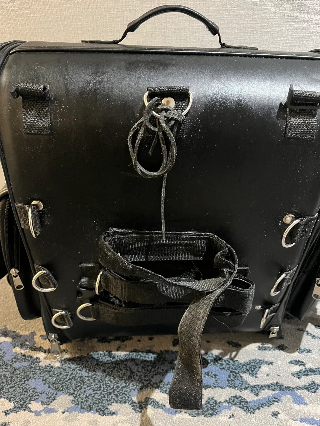 Black Studded Leather Backpack image indicator(7)