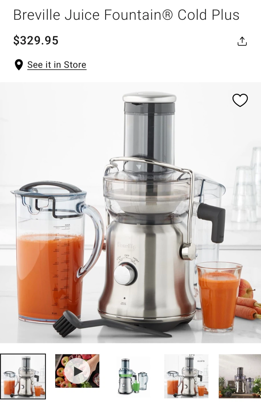 Breville Juice Fountain Cold Plus Juicer - photo 4