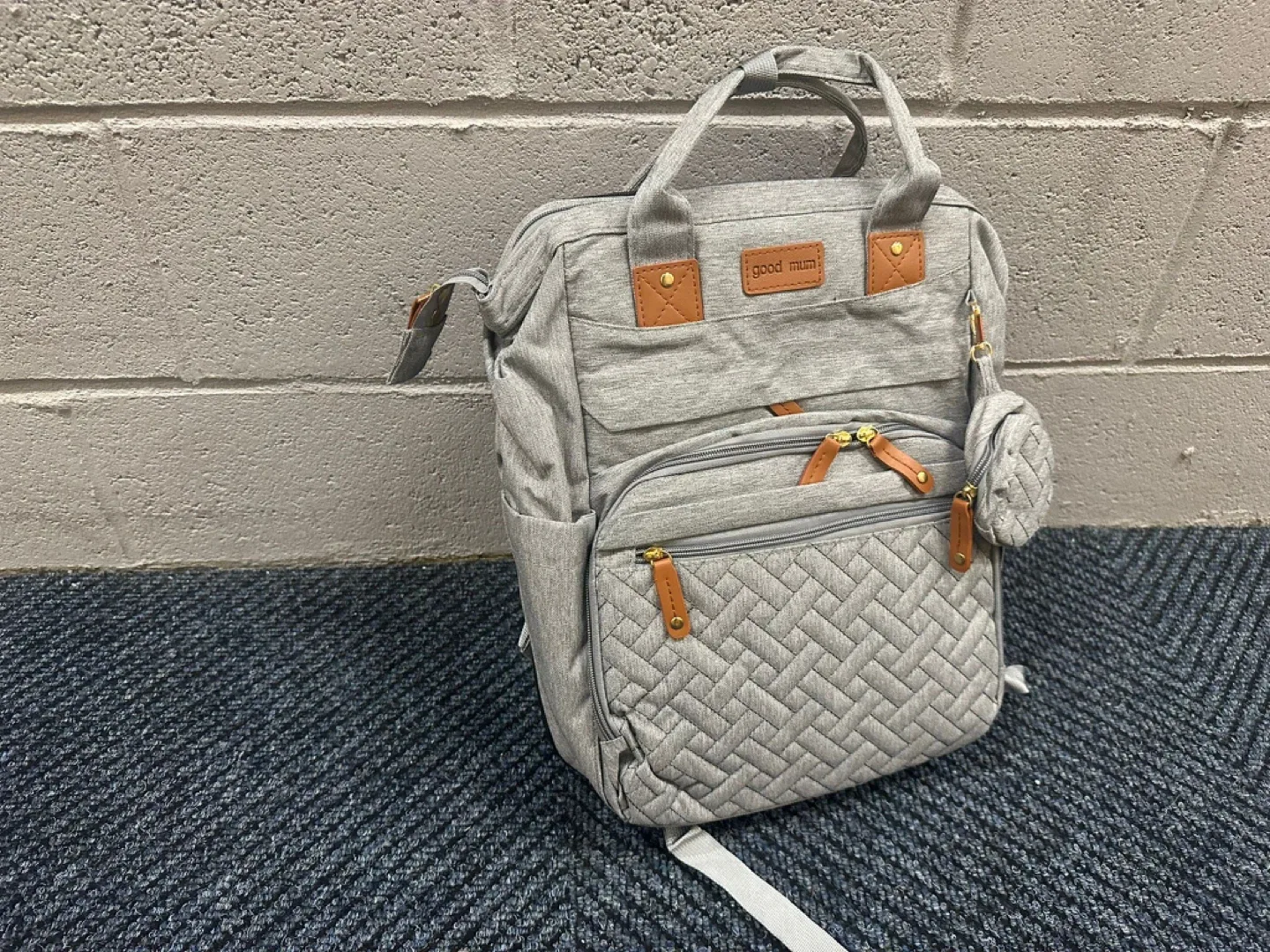 Good Mum Diaper Bag Backpack Gray thumbnail