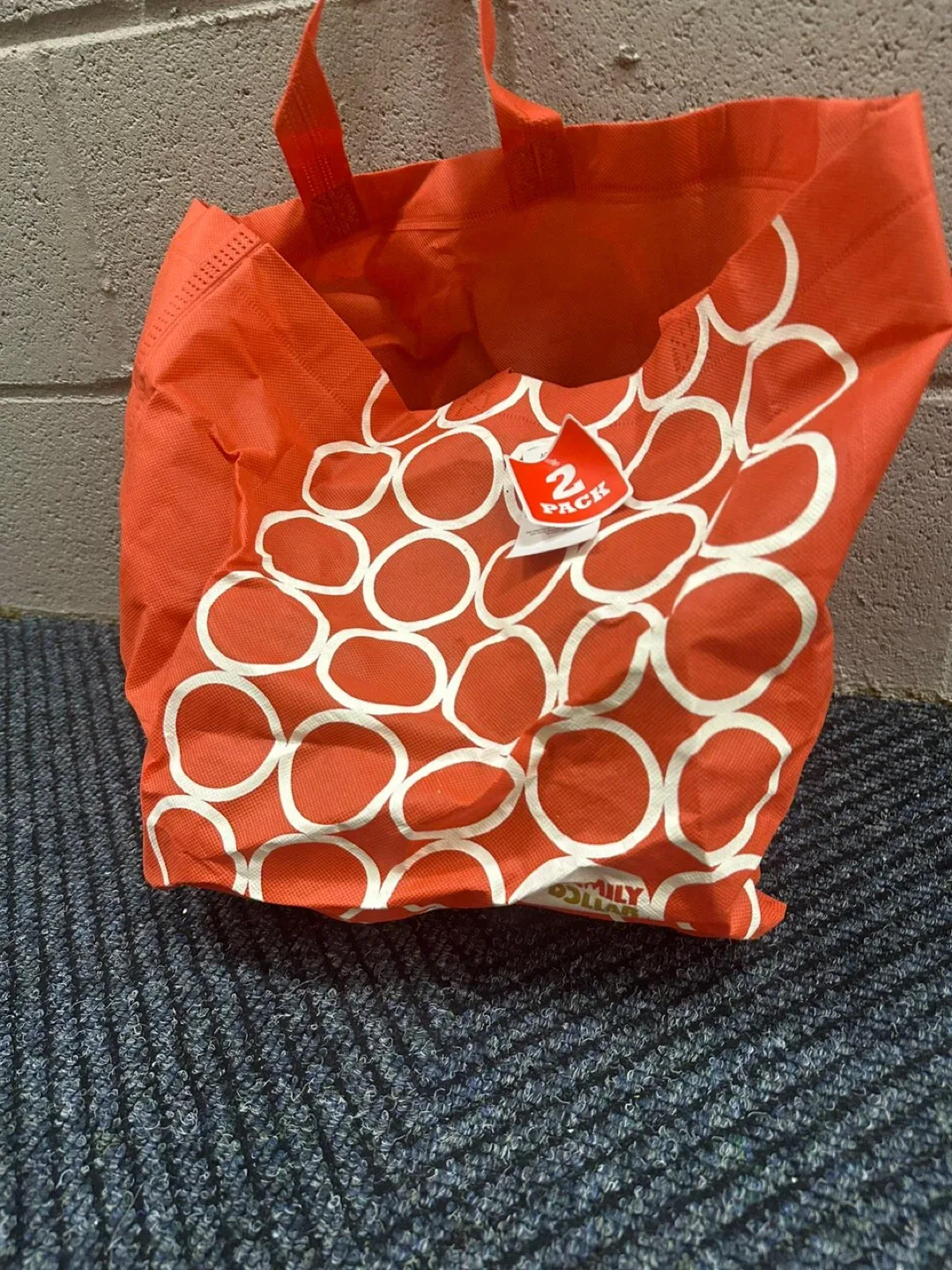 Family Dollar Orange Tote Bag - 2 Pack thumbnail