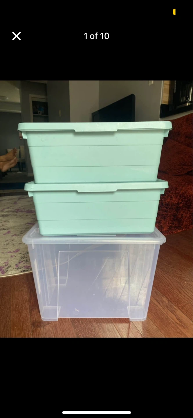 Move out sale: IKEA Storage Bins & Wicker Basket