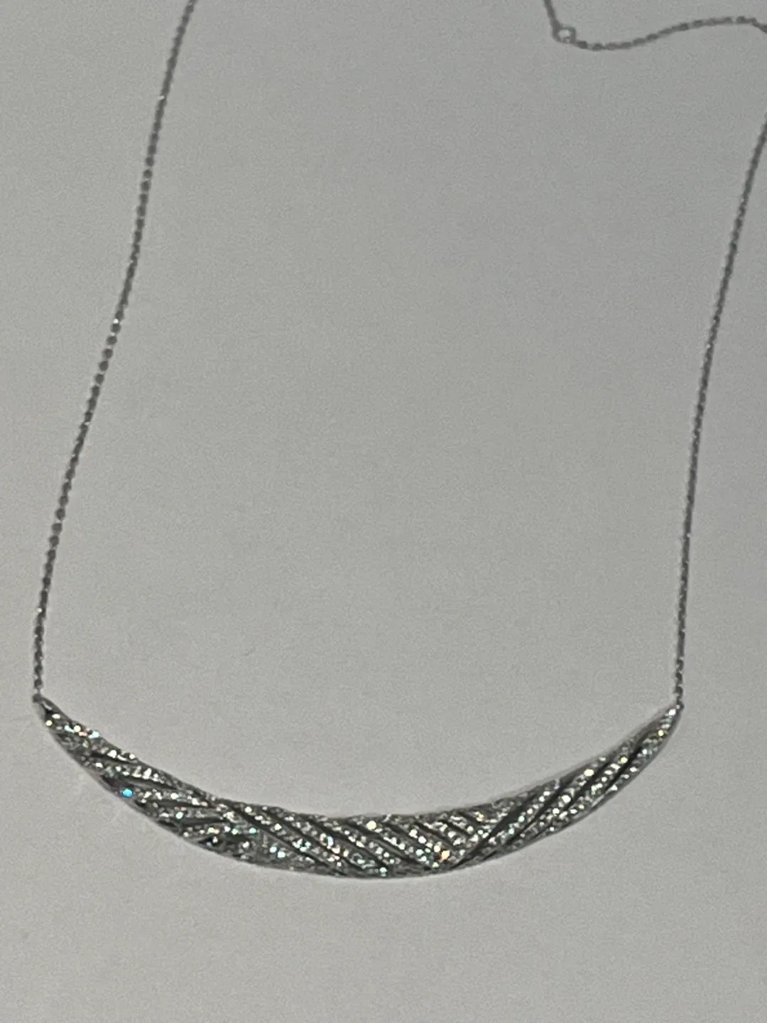 Silver Tone Crystal Necklace thumbnail