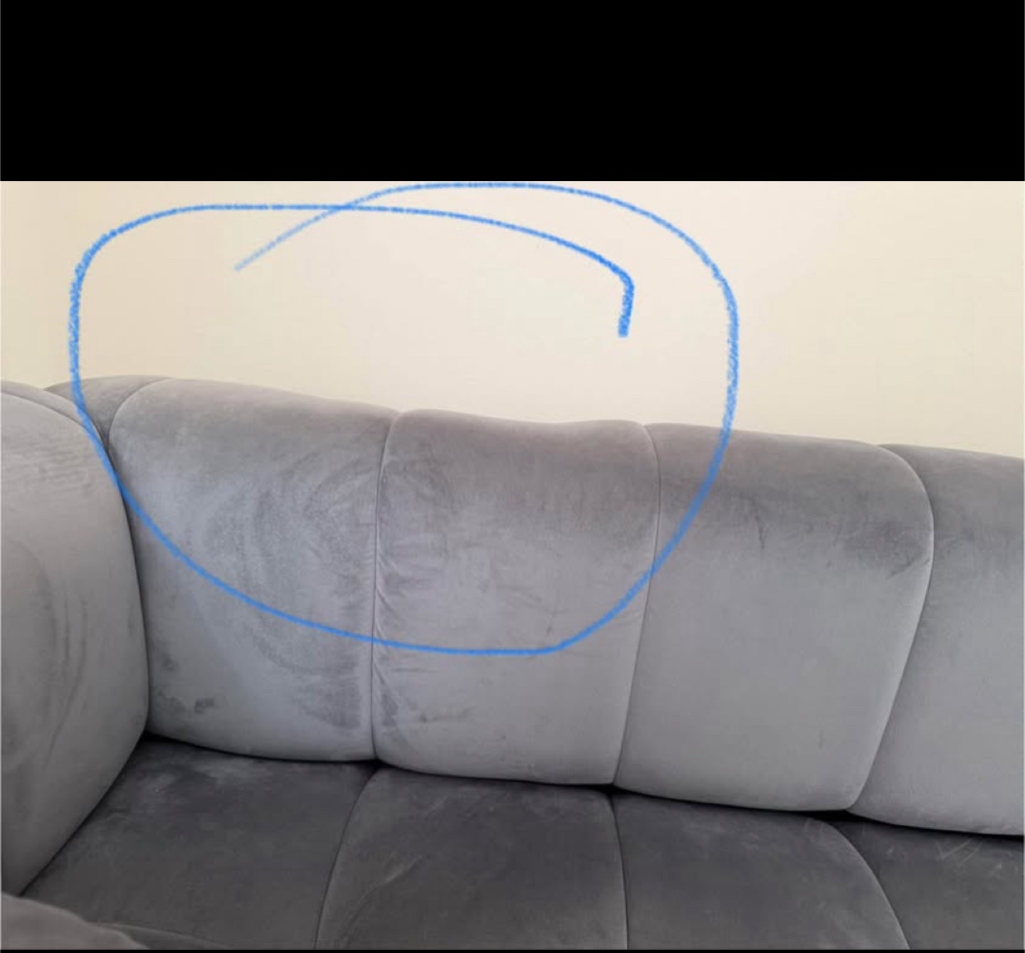 Grey Velvet Sofa with Cushions - photo 4