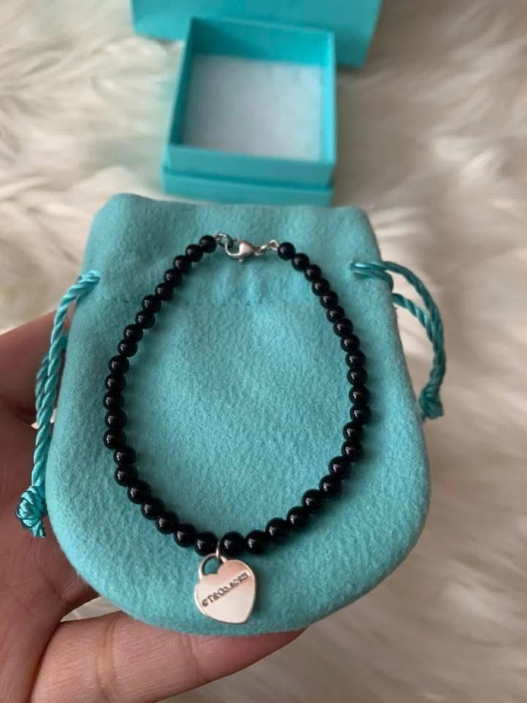 Tiffany & Co. Onyx Heart Tag Bracelet - photo 2