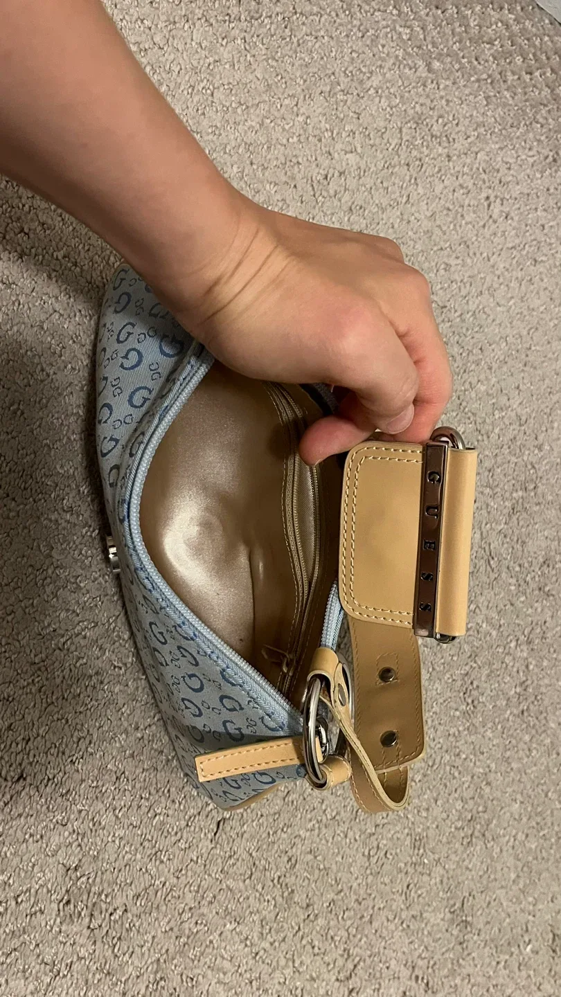 Guess Y2K Blue Monogram Shoulder Bag image indicator(3)