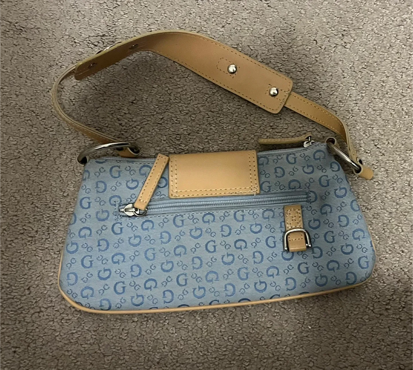 Guess Y2K Blue Monogram Shoulder Bag image indicator(2)