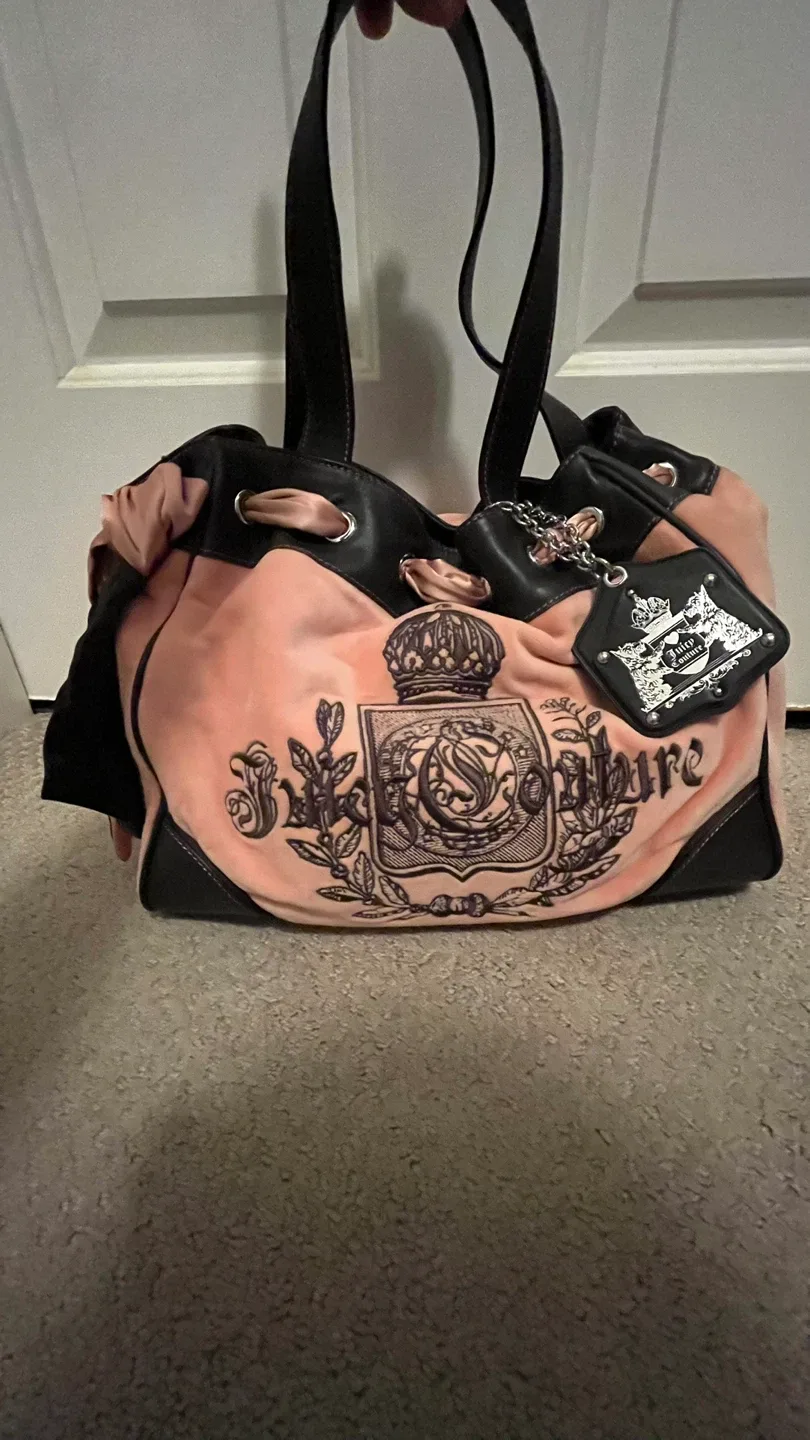 Juicy Couture Pink Velour Tote Bag thumbnail