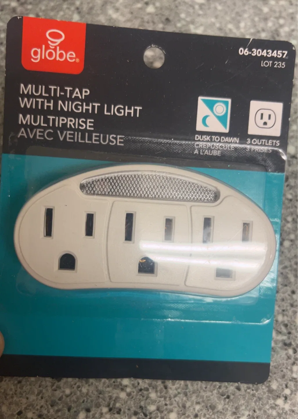 Globe Multi-Tap with Night Light - New thumbnail