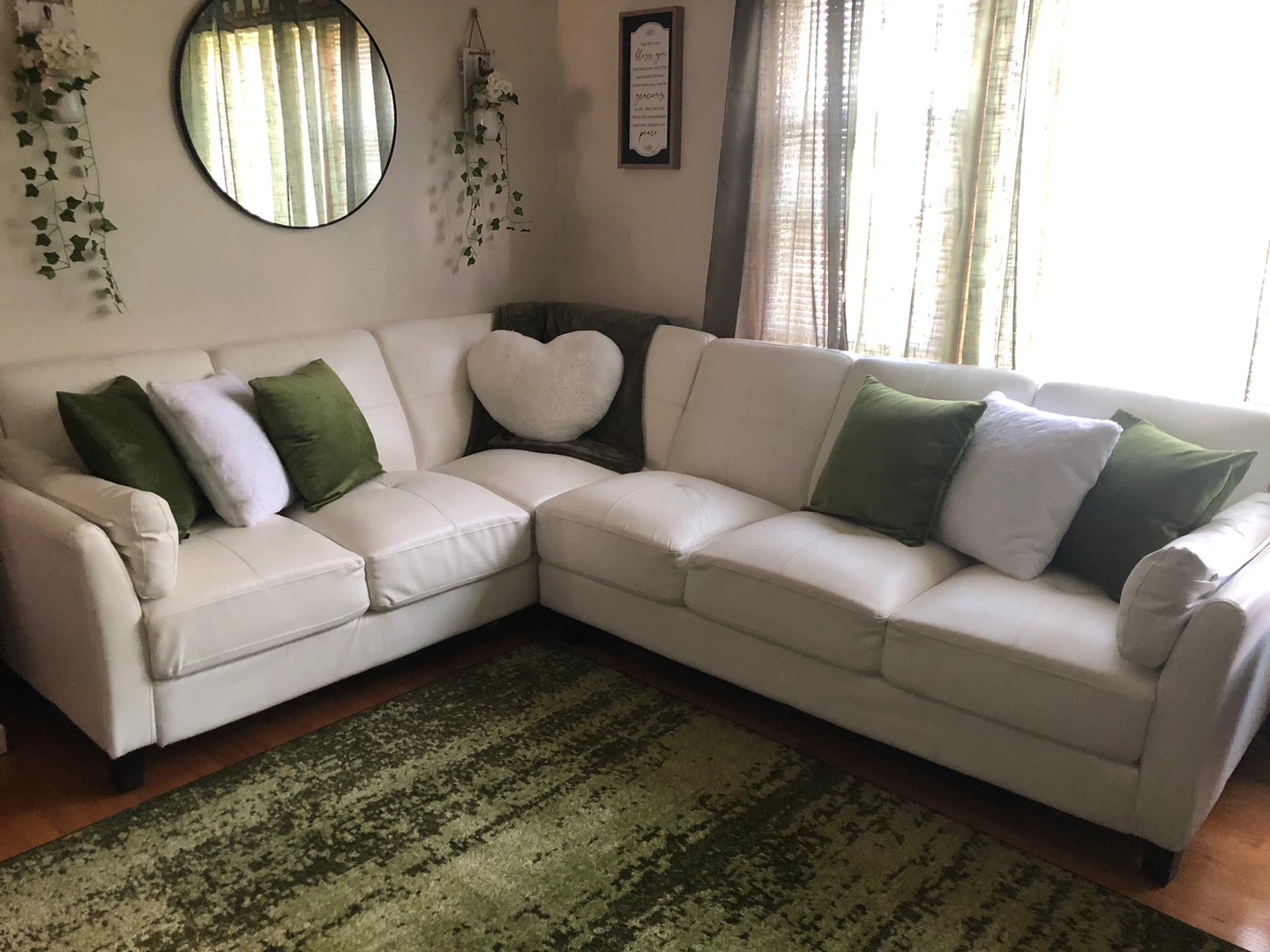 White Leather Sectional Sofa