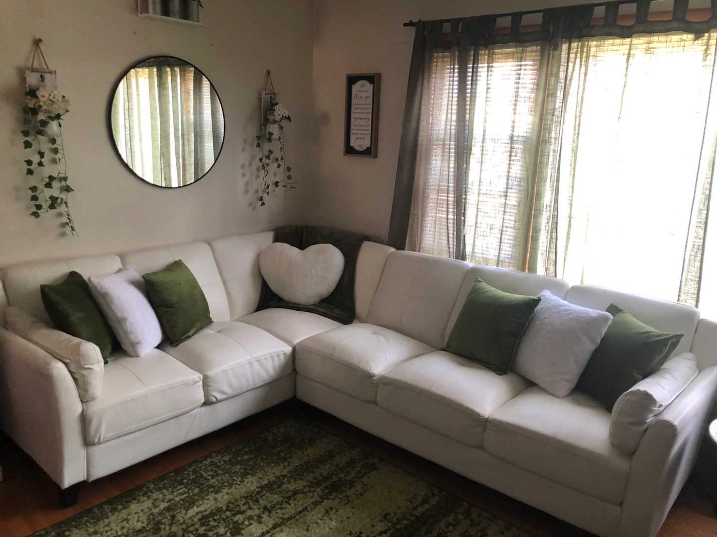 White Leather Sectional Sofa - photo 5
