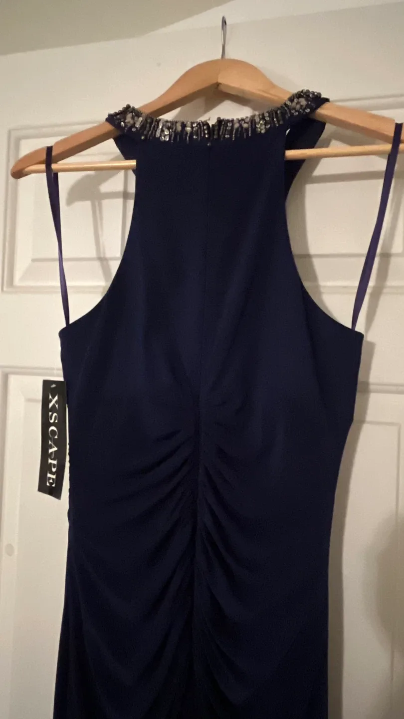 Xscape Navy Blue Beaded  Gown - Size 6 image indicator(5)
