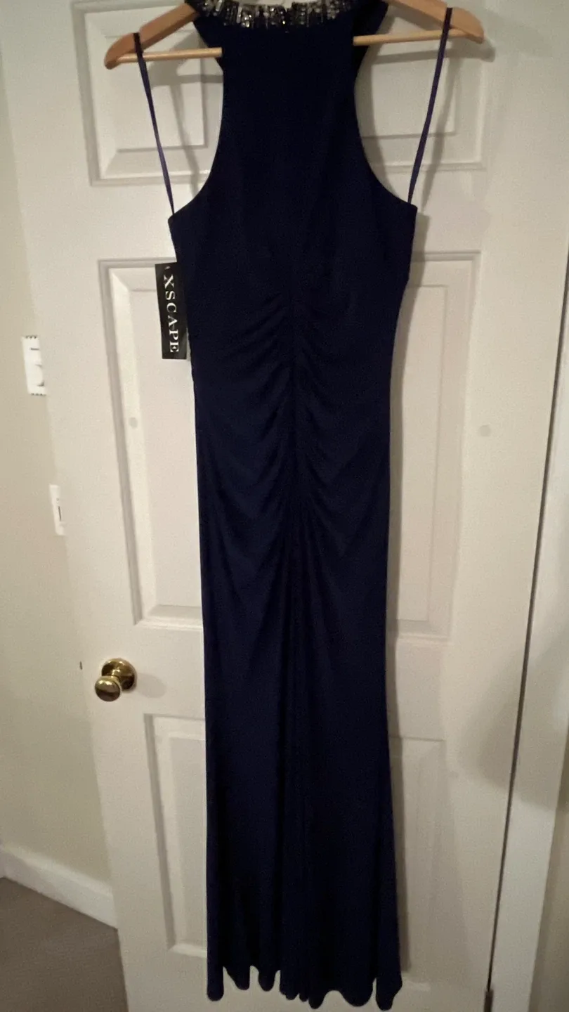 Xscape Navy Blue Beaded  Gown - Size 6 image indicator(4)