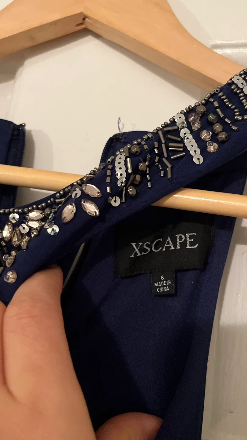 Xscape Navy Blue Beaded  Gown - Size 6 image indicator(3)
