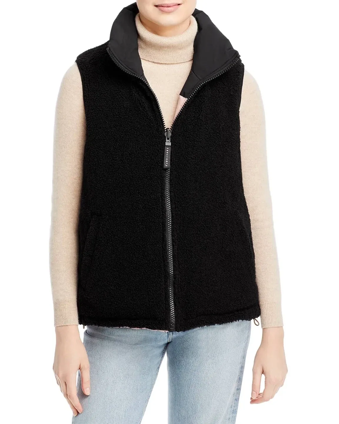 Sanctuary Womens Sherpa Quilted Reversible Colorblock Vest image indicator(4)