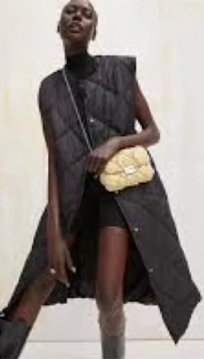 H&M Black Long Quilted Vest image indicator(3)