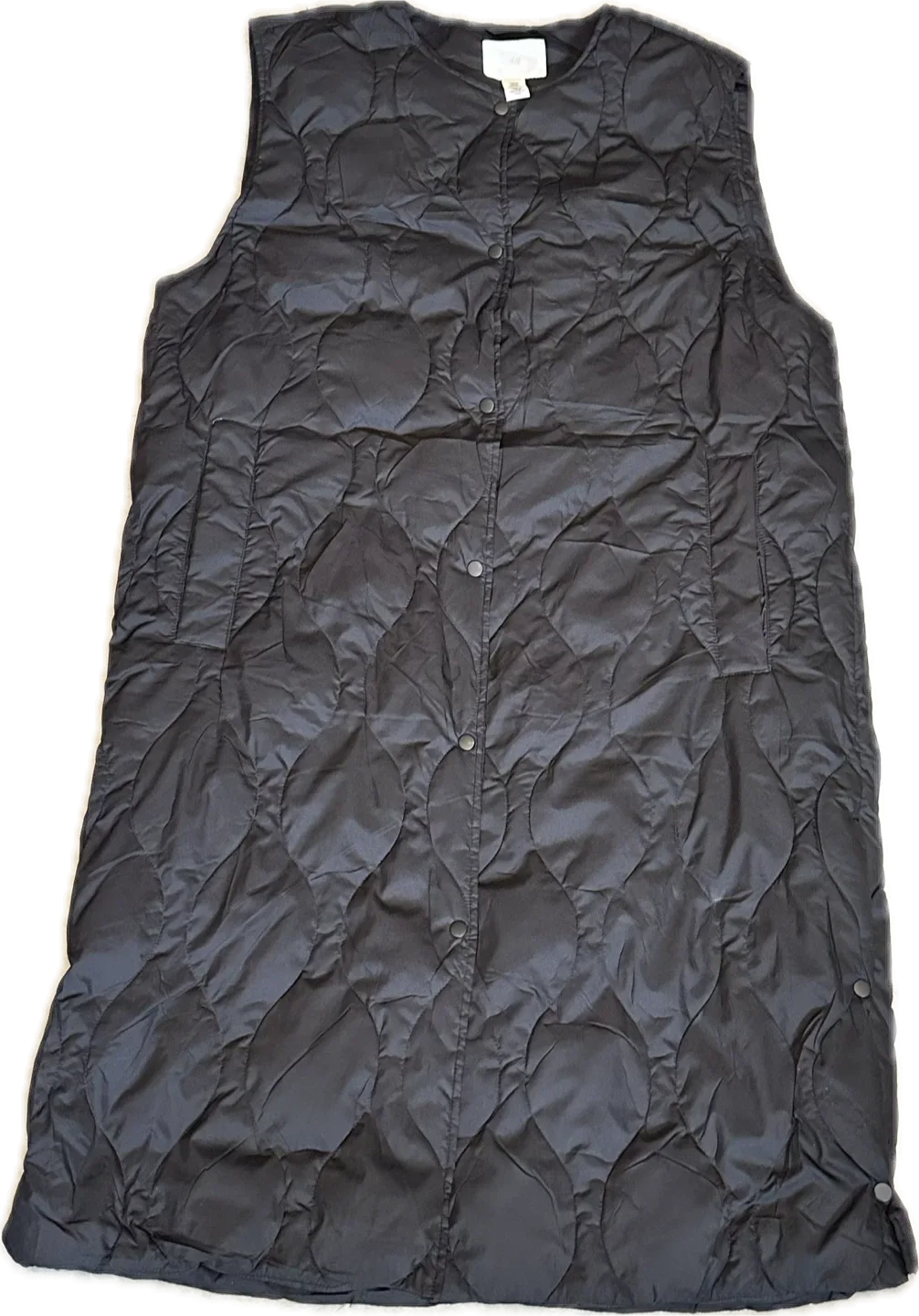 H&M Black Long Quilted Vest image indicator(6)