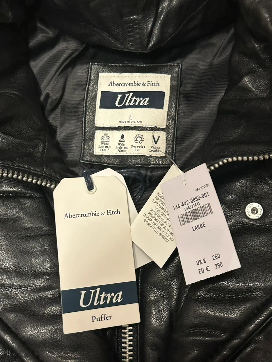 Abercrombie & Fitch Vegan Leather Ultra Long Puffer image indicator(10)