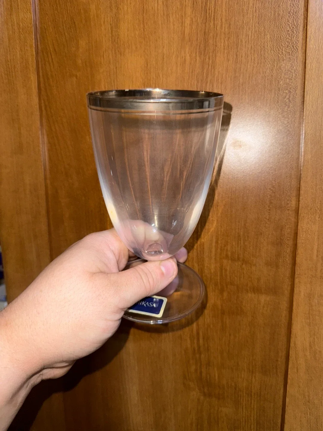 Mikasa Silver Rim bundle of wine /water / champagne glasses image indicator(3)