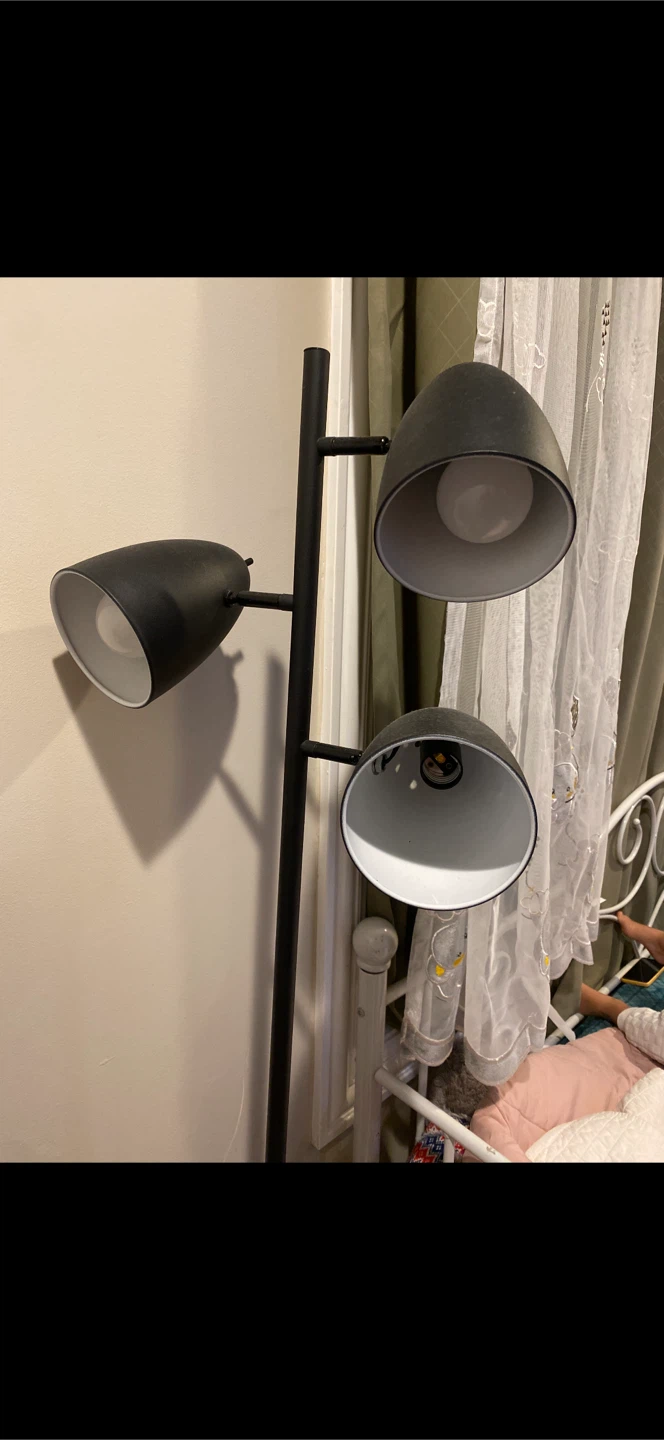 Black 3-Light Floor Lamp