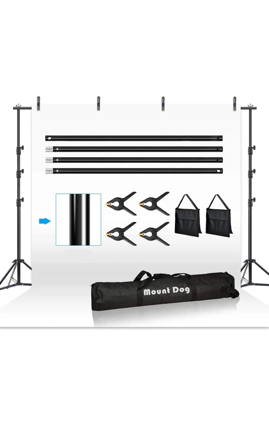 MOUNTDOG 10FT Photography Background Stand Kit thumbnail