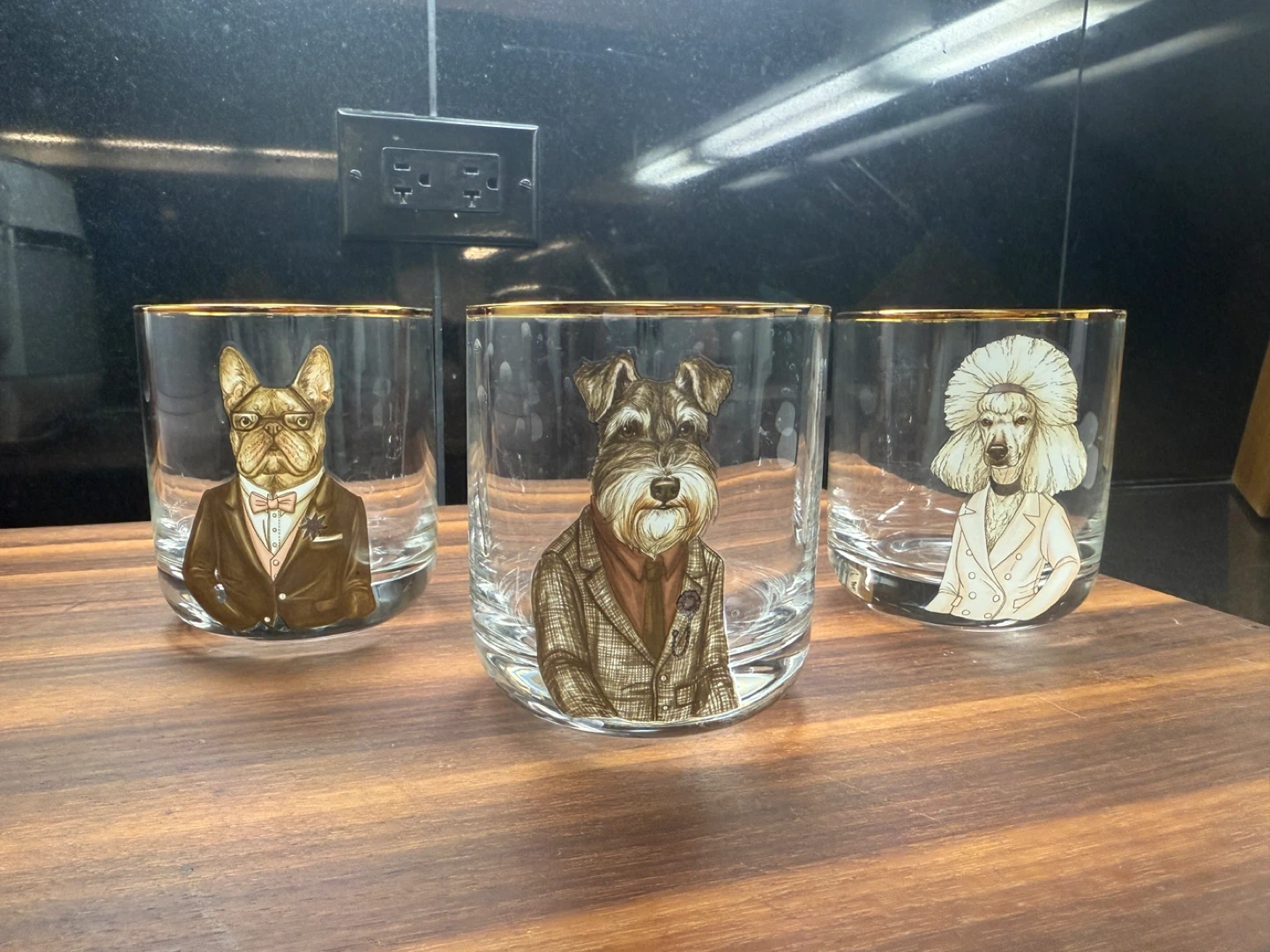 Whiskey glasses with dog portraits - set or individual