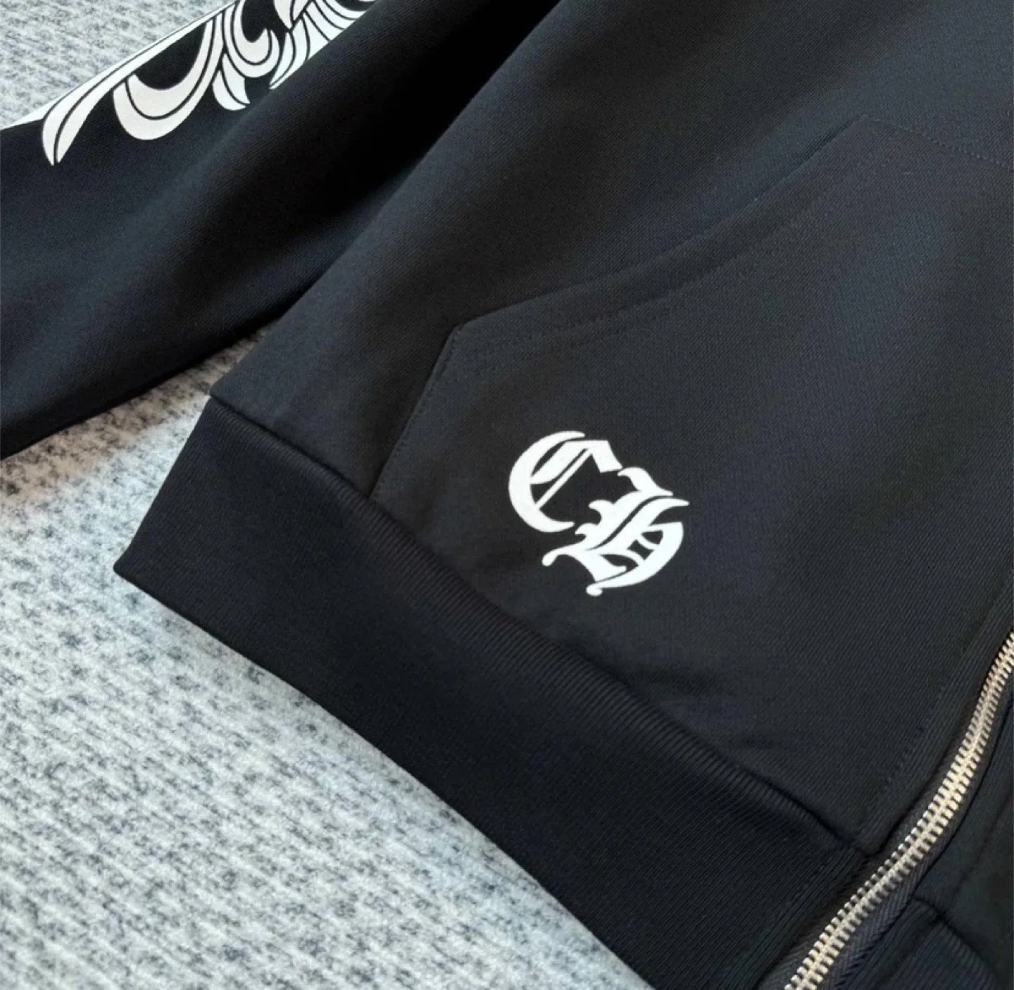 Chrome Hearts X Rolling Stones Black Zip Up Hoodie image indicator(4)