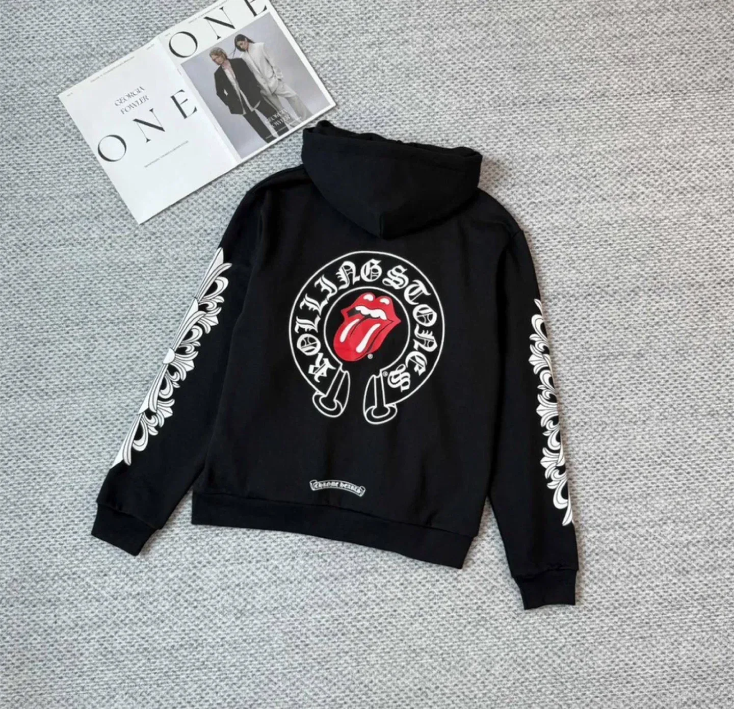 Chrome Hearts X Rolling Stones Black Zip Up Hoodie thumbnail