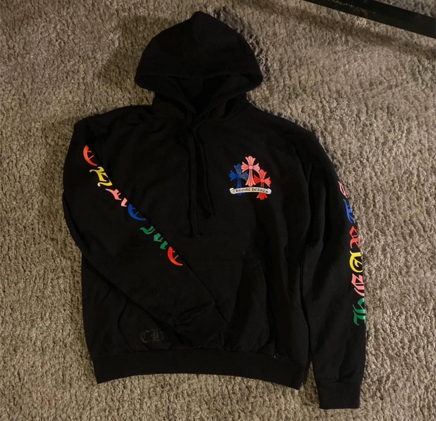 Chrome Hearts Multi Color Cross Logo Hoodie Black thumbnail