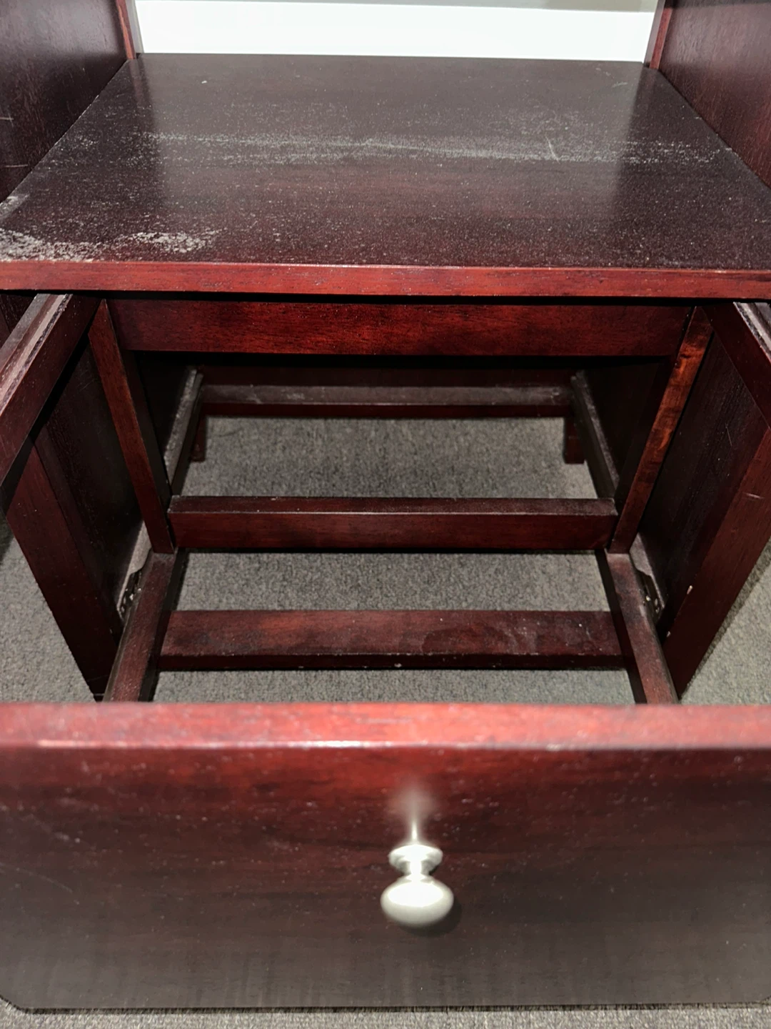 Wood Nightstand with Drawer - Brown - photo 3