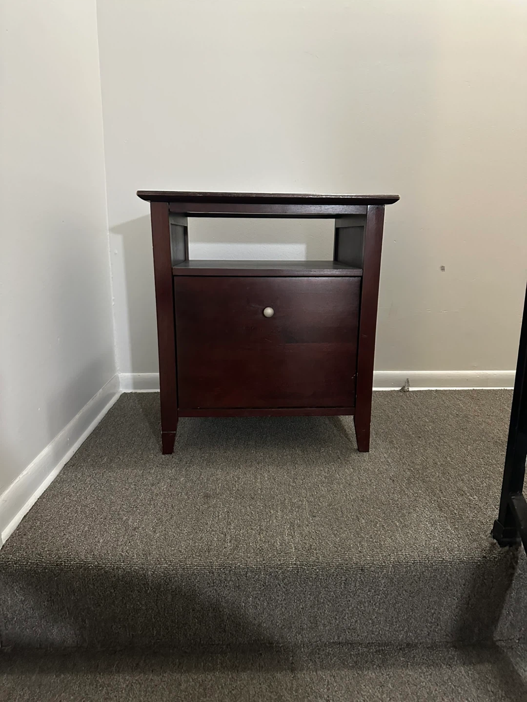 Wood Nightstand with Drawer - Brown