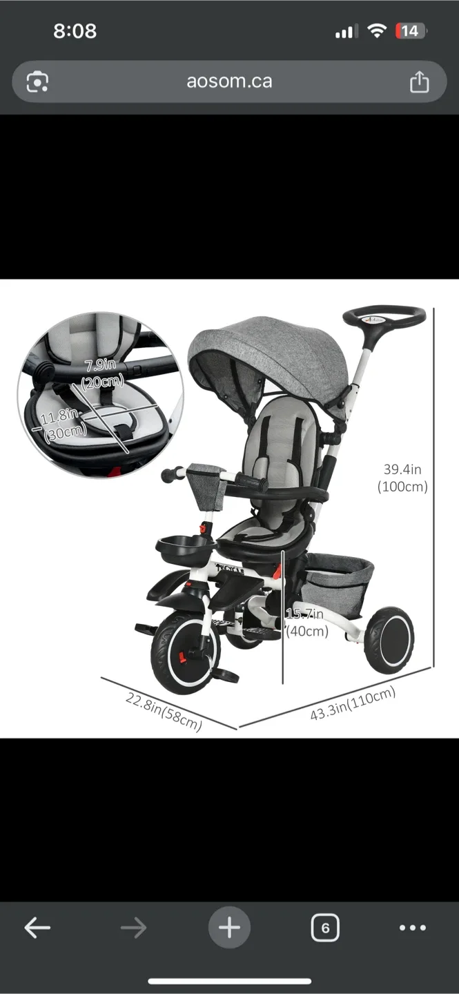 Like New aosom Tricycle for Toddlers image indicator(2)