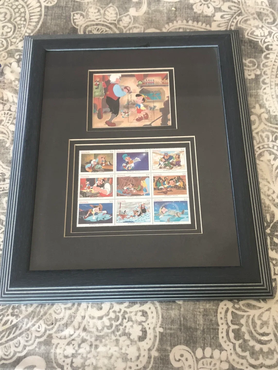 Framed Pinocchio Stamps - Decorative Collectible thumbnail