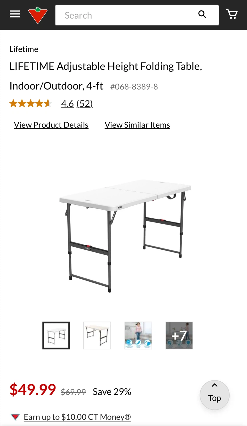 Lifetime Adjustable Height Folding Table - photo 3