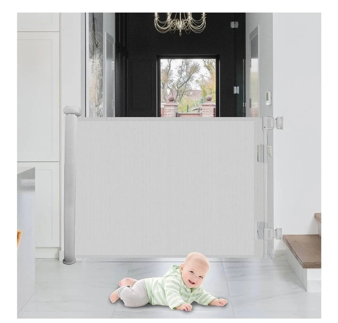 Sulishang Retractable Baby/Dog Gate 33”x55” – Grey – NEW thumbnail