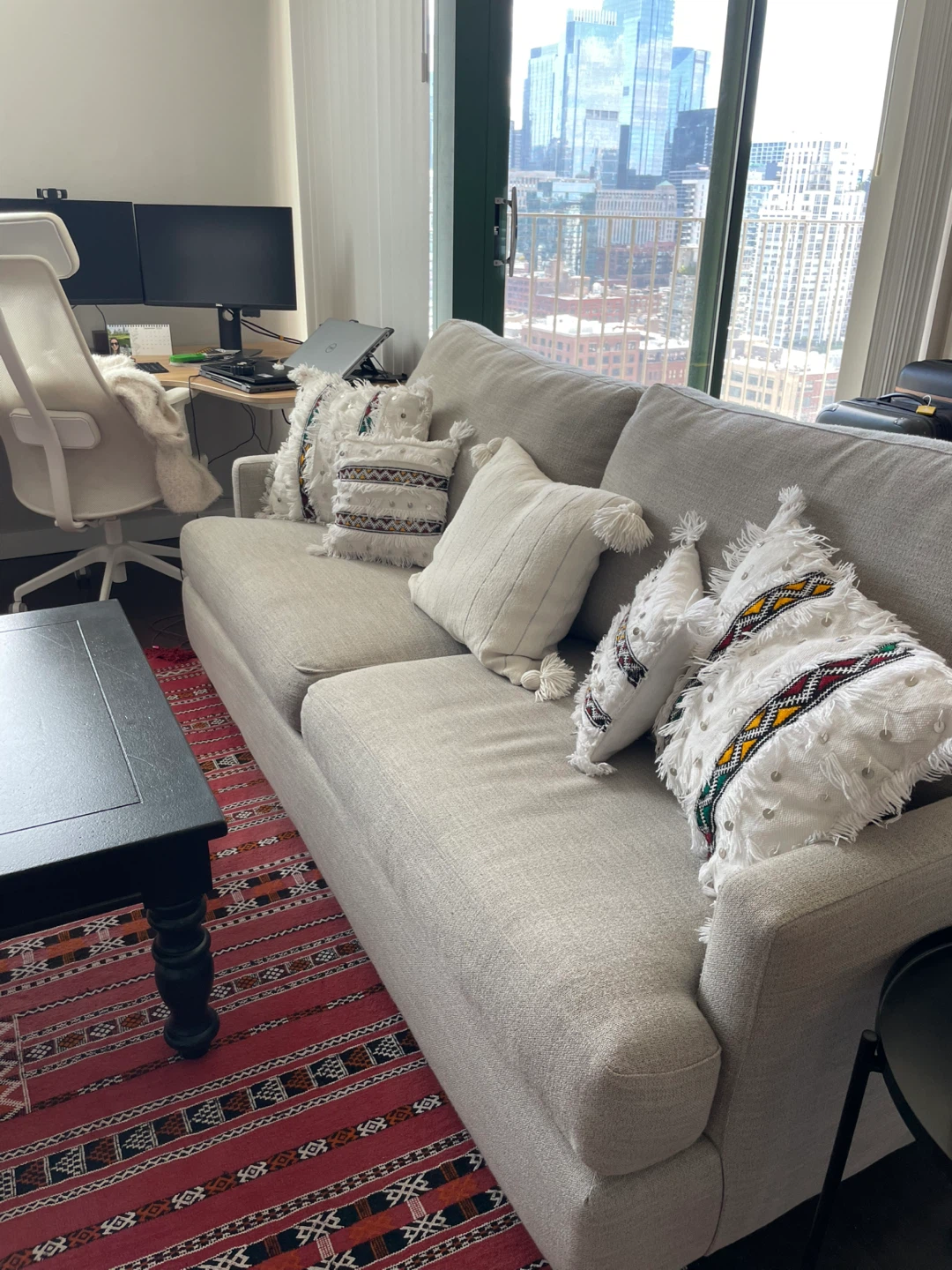 Basset Light Grey Sofa 80”x36”x38” - photo 4