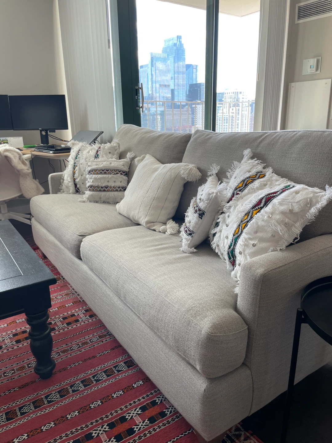 Basset Light Grey Sofa 80”x36”x38” - photo 3