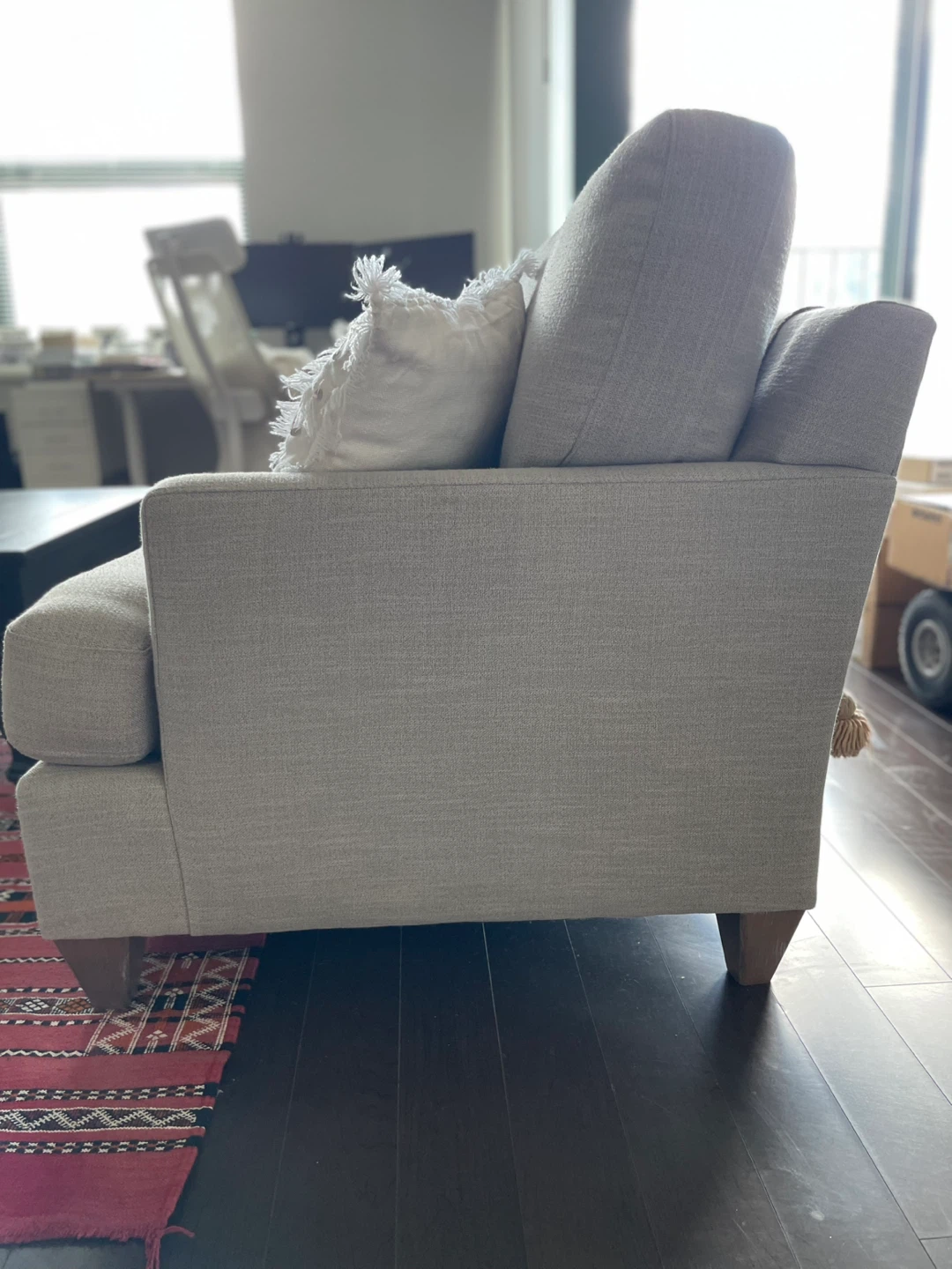 Basset Light Grey Sofa 80”x36”x38”
