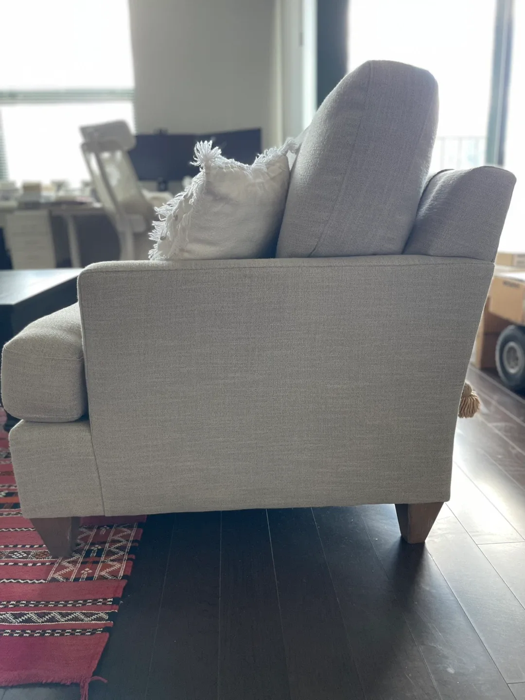 Basset Light Grey Sofa 80”x36”x38” thumbnail
