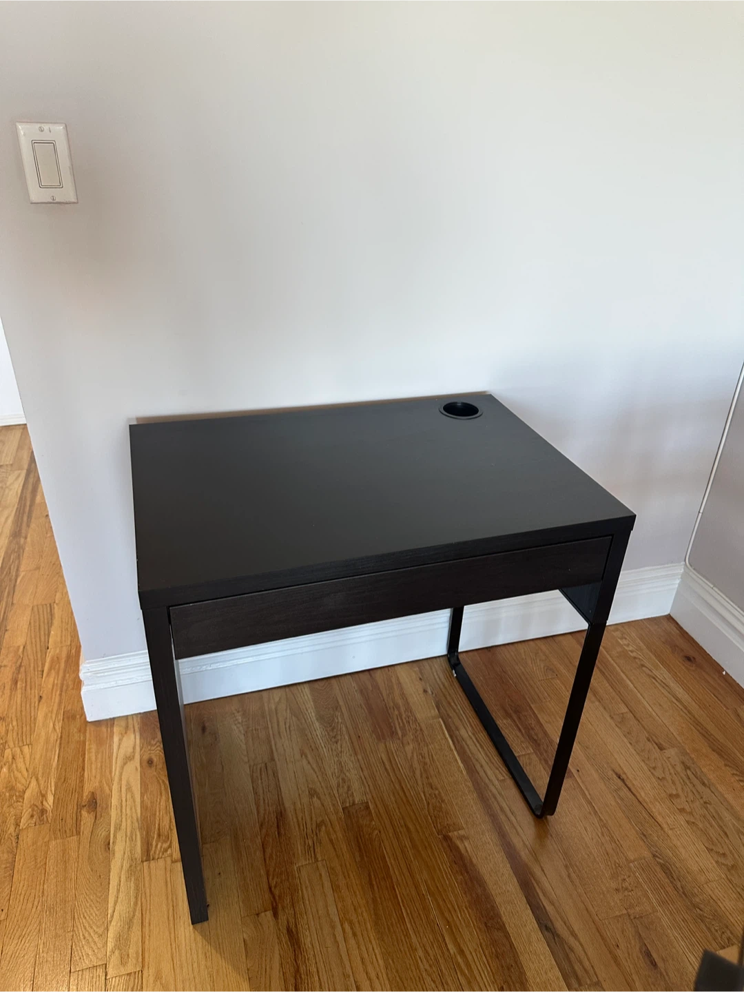 IKEA Black Desk with Drawer - photo 2