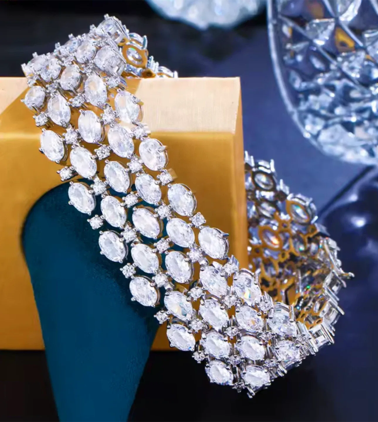 Cubic Zirconia Pave Bracelet, 18cm image indicator(3)