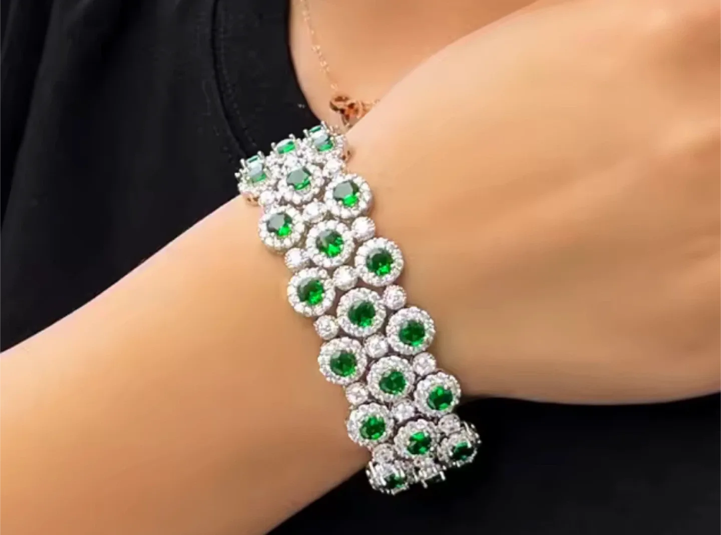 Cubic Zirconia Pave Bracelet, 18cm image indicator(7)