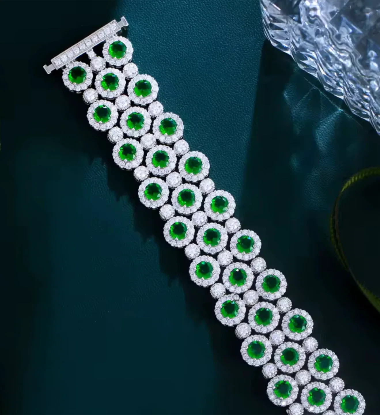 Cubic Zirconia Pave Bracelet, 18cm image indicator(9)