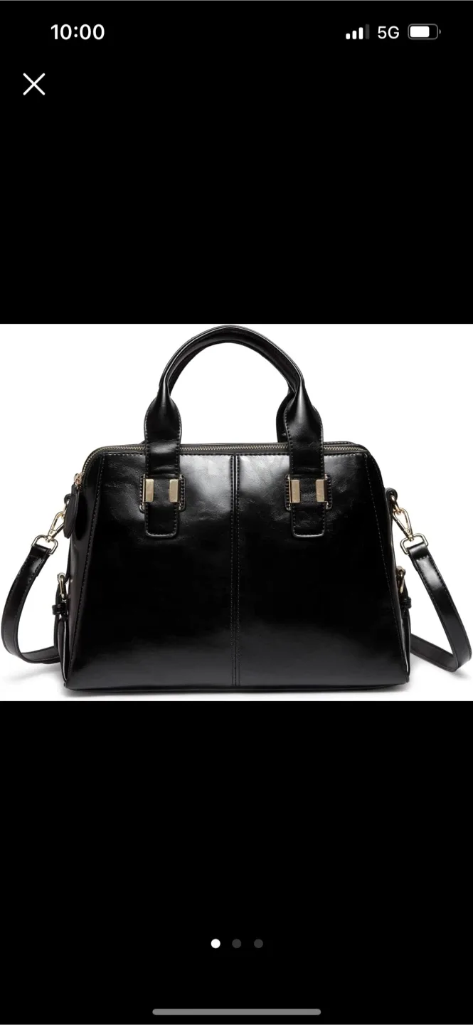 VASCHY Black Leather Satchel Bag🥕 thumbnail