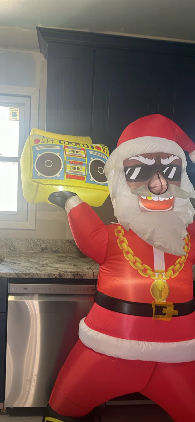 New 6 Ft Inflatable Santa with Boombox light up - photo 2