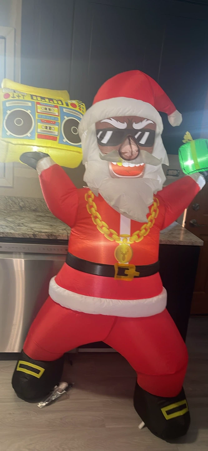 New 6 Ft Inflatable Santa with Boombox light up