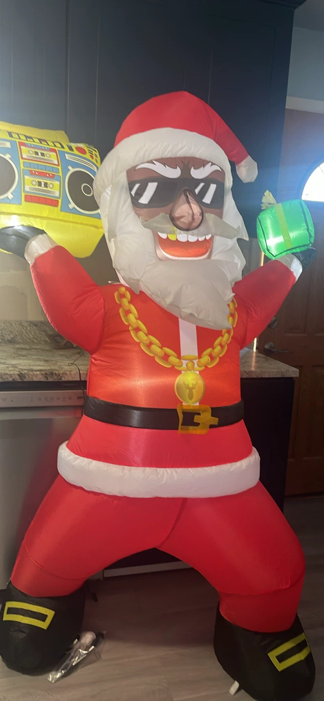 New 6 Ft Inflatable Santa with Boombox light up - photo 3