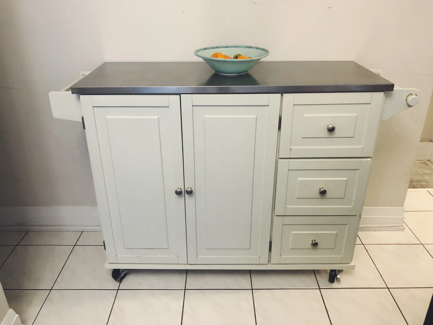 Kitchen Island Cart with Stainless Steel Top