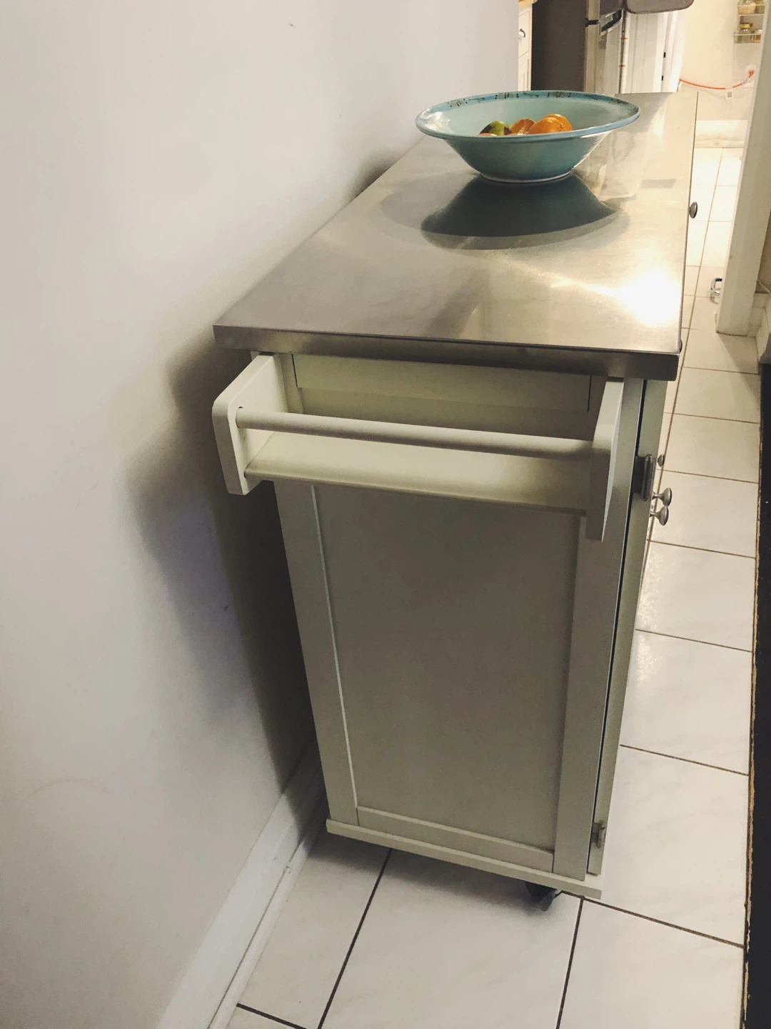 Kitchen Island Cart with Stainless Steel Top - photo 2