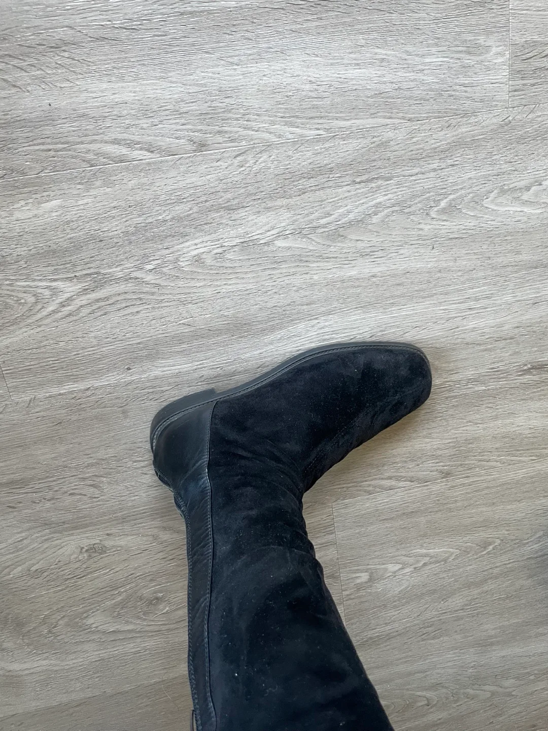 Black Suede Knee High Boots - Size 8-8.5 image indicator(4)