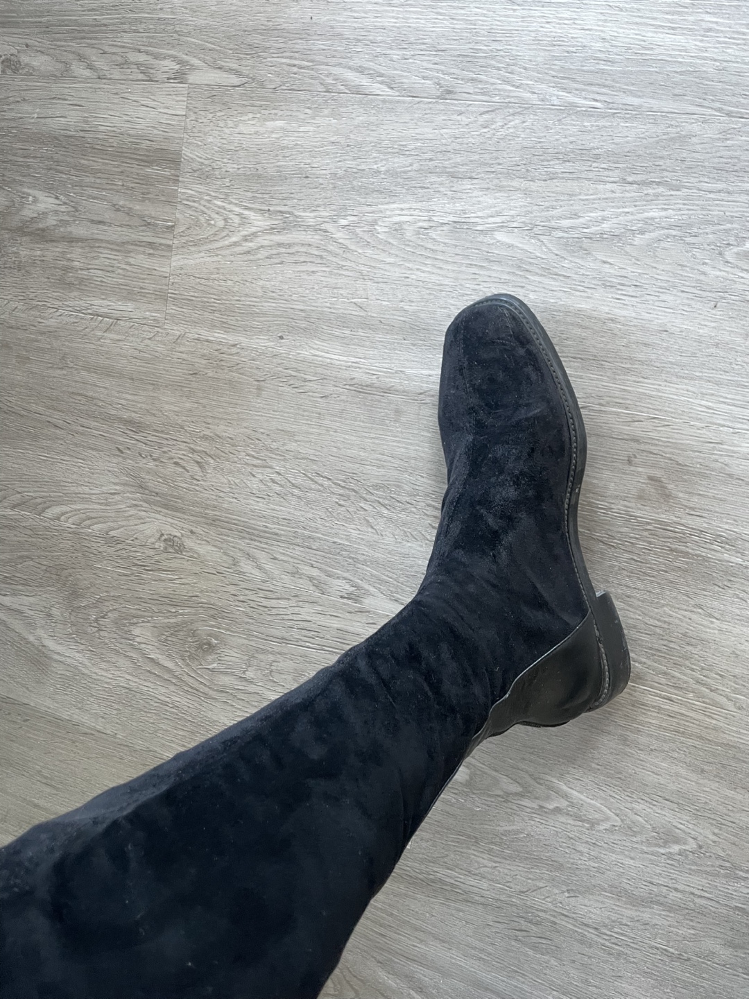 Black Suede Knee High Boots - Size 8-8.5 - photo 5